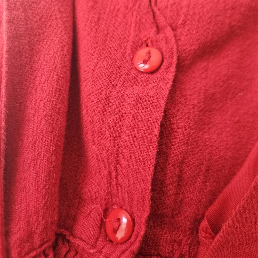 vintage 100% cotton eclipse toddler girls red butterfly dress, 6